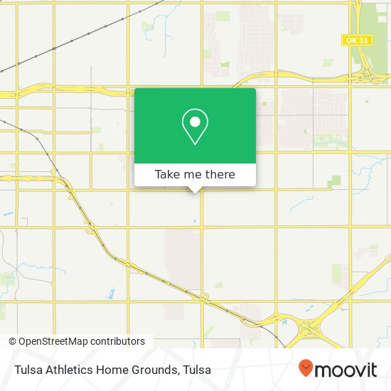 Mapa de Tulsa Athletics Home Grounds