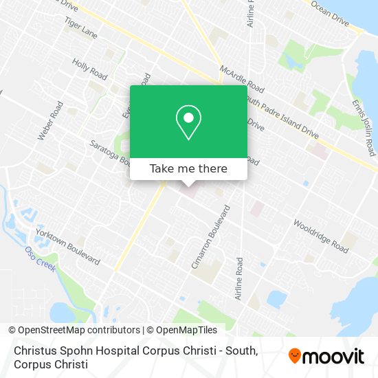 Christus Spohn Hospital Corpus Christi - South map