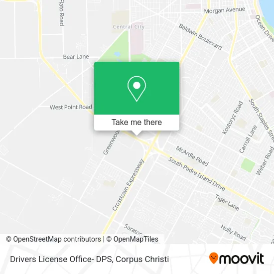 Drivers License Office- DPS map
