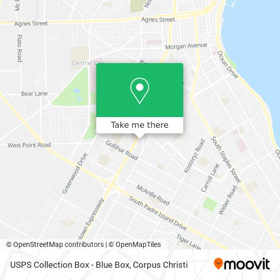 Mapa de USPS Collection Box - Blue Box