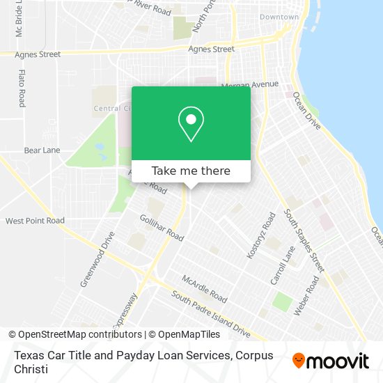 Mapa de Texas Car Title and Payday Loan Services