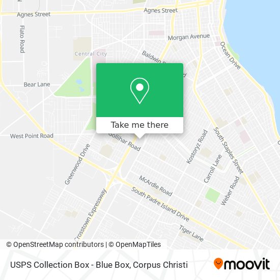 Mapa de USPS Collection Box - Blue Box