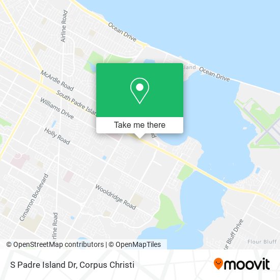 S Padre Island Dr map