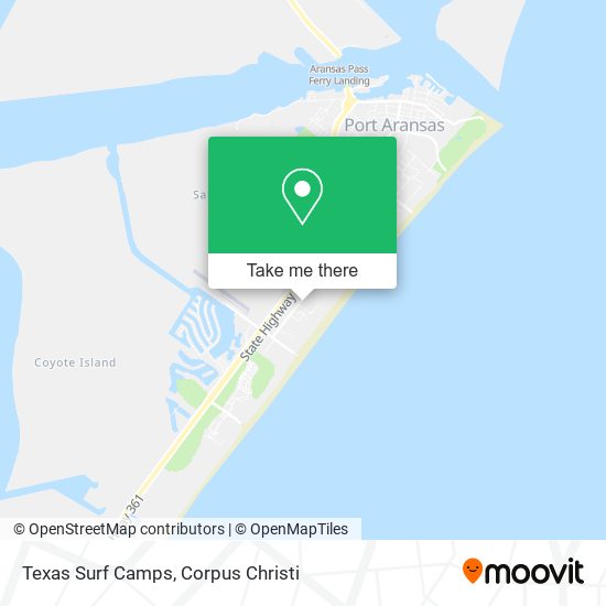 Texas Surf Camps map