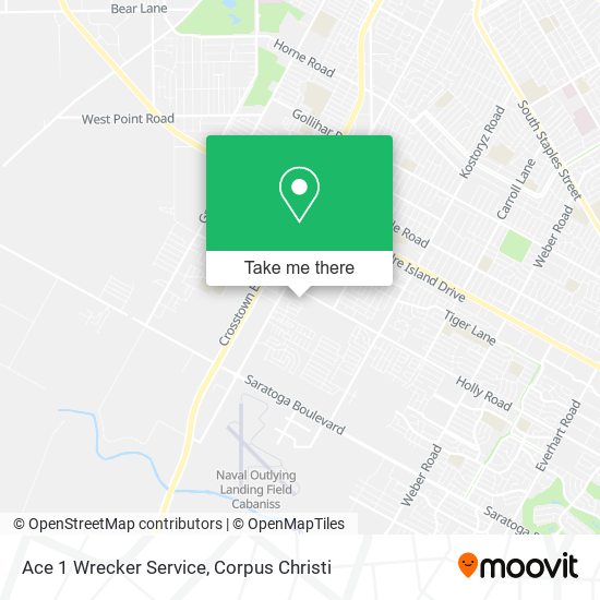 Ace 1 Wrecker Service map