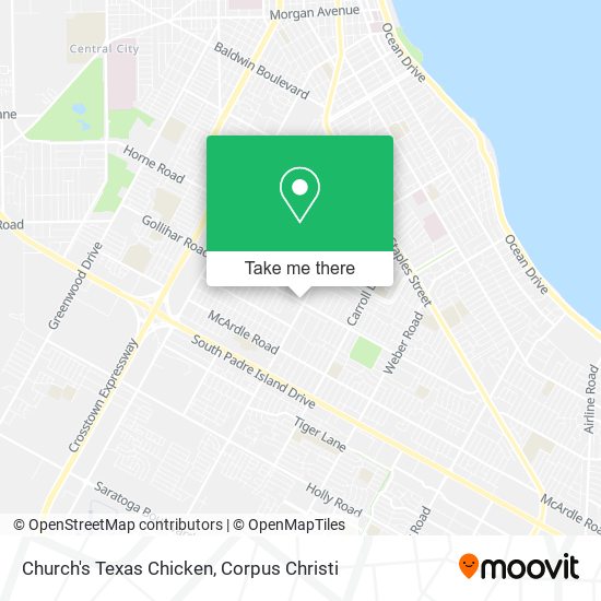 Mapa de Church's Texas Chicken