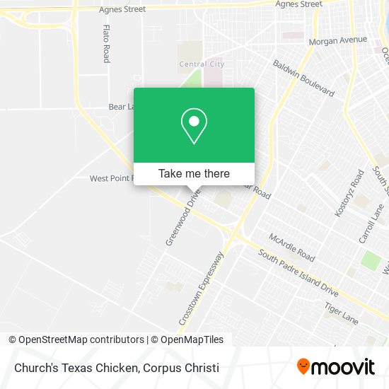 Mapa de Church's Texas Chicken