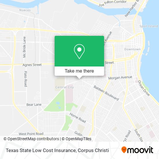 Mapa de Texas State Low Cost Insurance