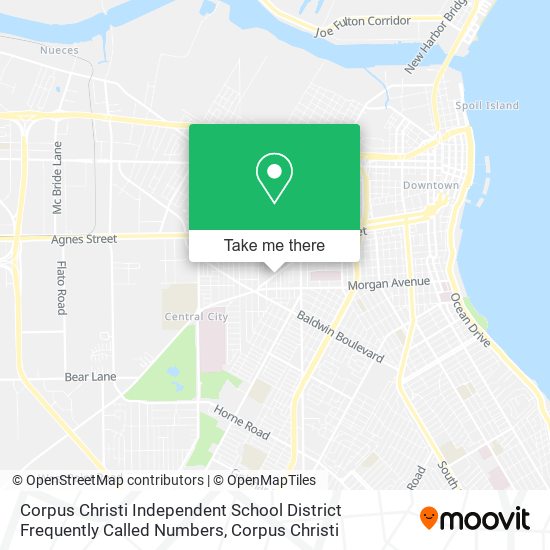 Corpus Christi Independent School District Frequently Called Numbers map