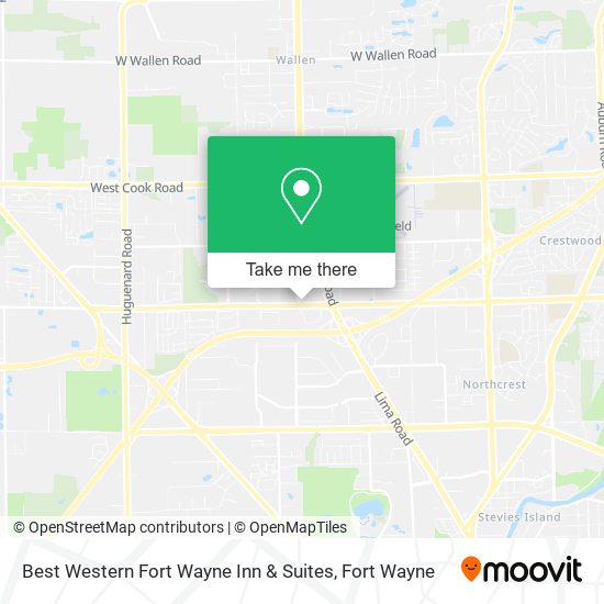 Best Western Fort Wayne Inn & Suites map