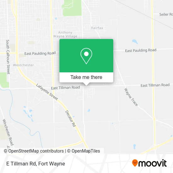 E Tillman Rd map