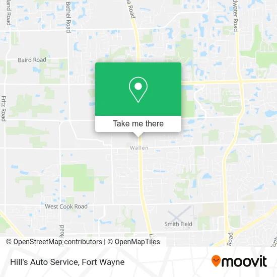 Hill's Auto Service map