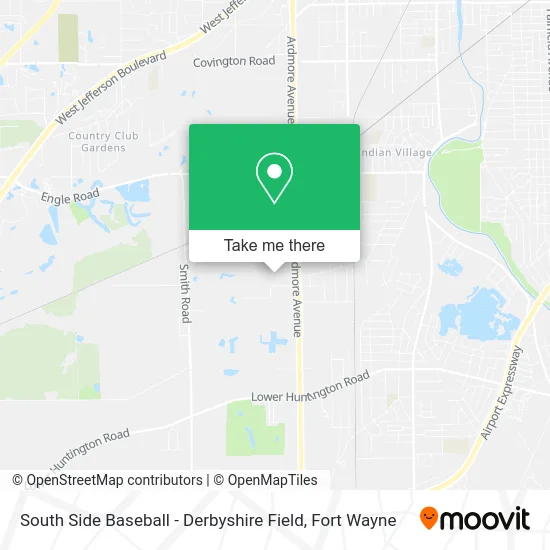 South Side Baseball - Derbyshire Field map