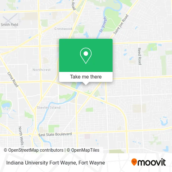 Indiana University Fort Wayne map