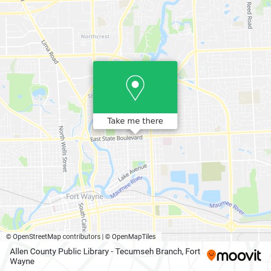 Allen County Public Library - Tecumseh Branch map
