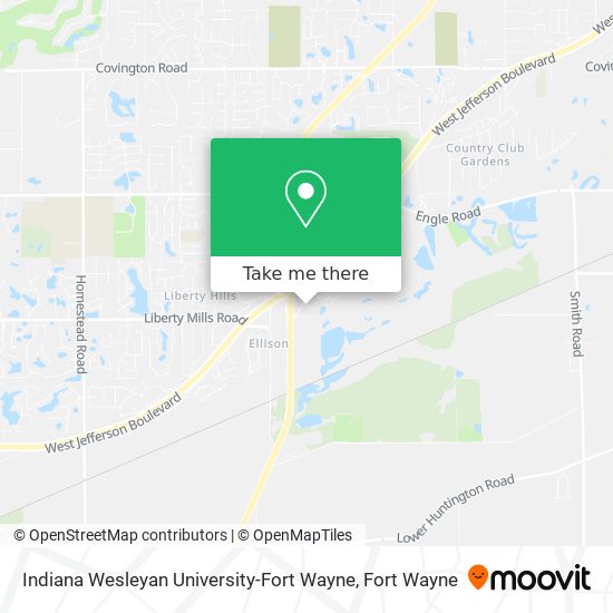 Indiana Wesleyan University-Fort Wayne map