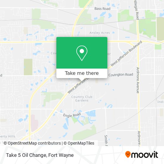 Mapa de Take 5 Oil Change