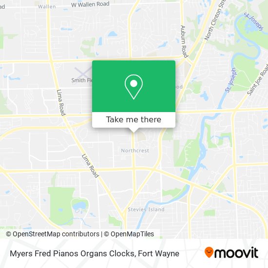 Mapa de Myers Fred Pianos Organs Clocks
