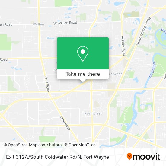 Mapa de Exit 312A/South Coldwater Rd/N