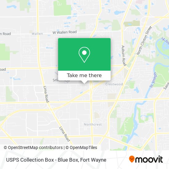 Mapa de USPS Collection Box - Blue Box