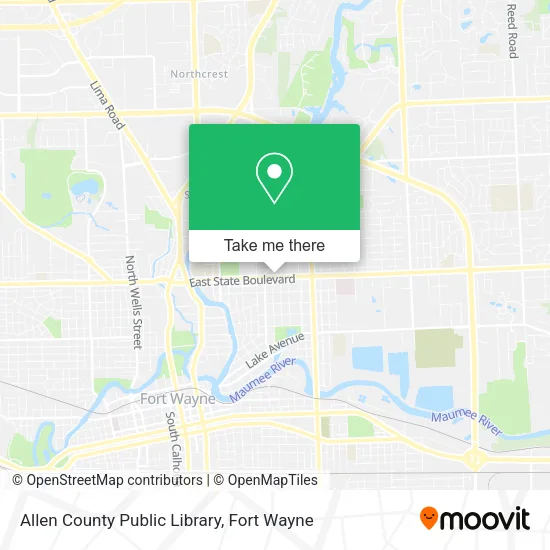 Mapa de Allen County Public Library
