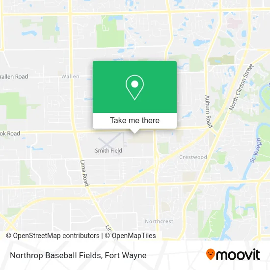 Northrop Baseball Fields map