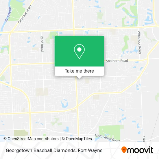 Georgetown Baseball Diamonds map