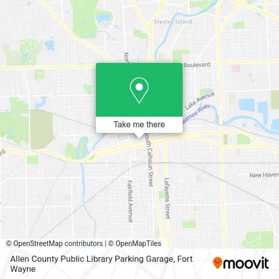 Mapa de Allen County Public Library Parking Garage