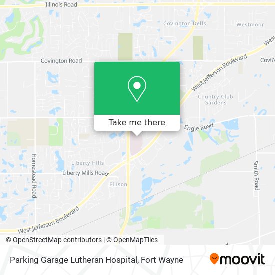 Parking Garage Lutheran Hospital map