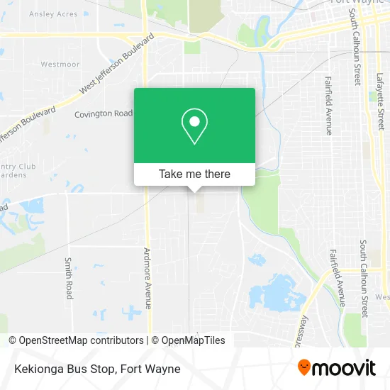 Kekionga Bus Stop map