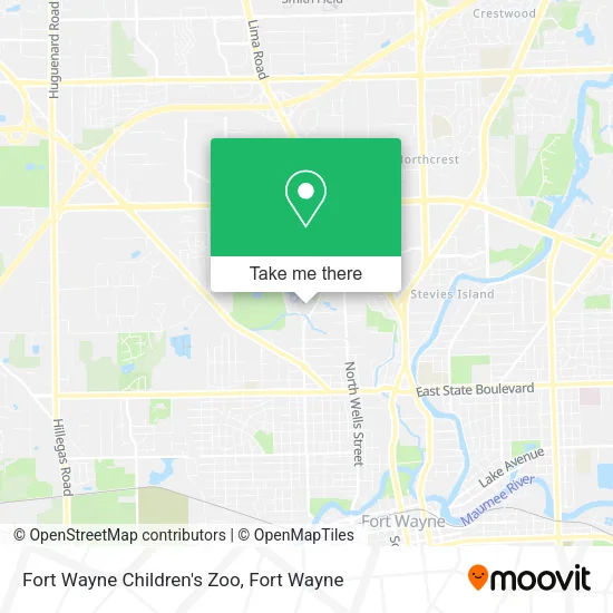 Mapa de Fort Wayne Children's Zoo