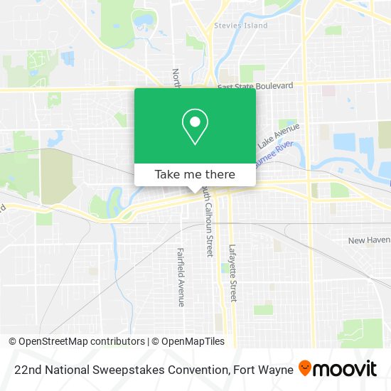 22nd National Sweepstakes Convention map