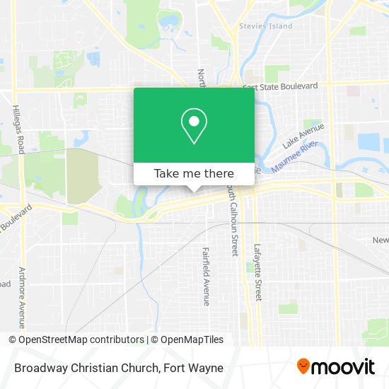 Mapa de Broadway Christian Church