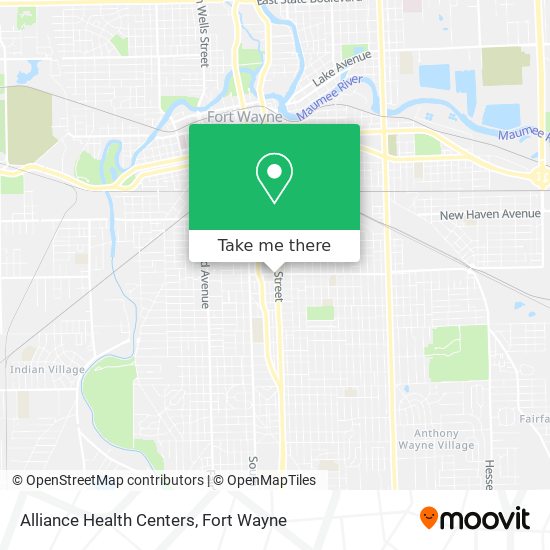 Alliance Health Centers map
