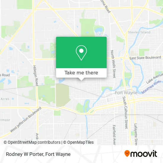 Mapa de Rodney W Porter