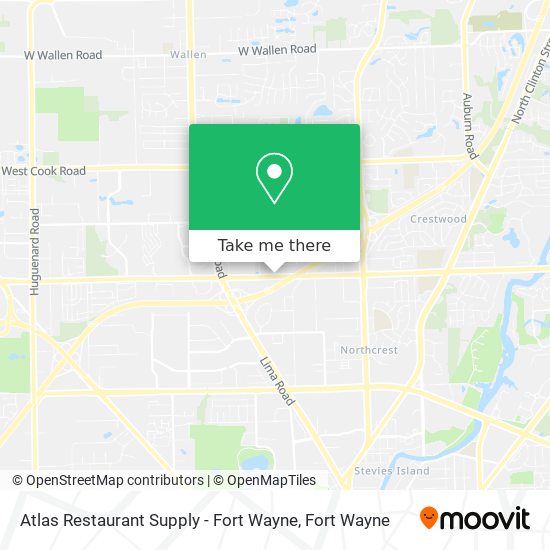 Atlas Restaurant Supply - Fort Wayne map