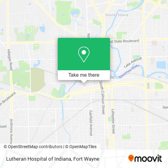 Lutheran Hospital of Indiana map