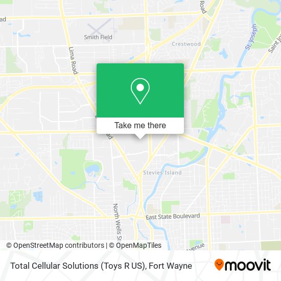 Total Cellular Solutions (Toys R US) map