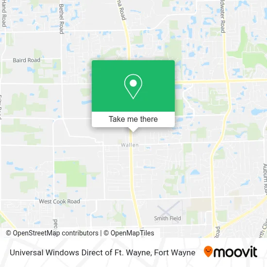 Universal Windows Direct of Ft. Wayne map