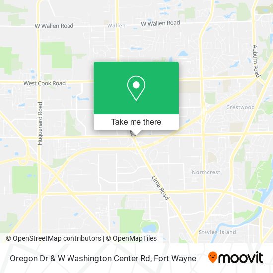 Mapa de Oregon Dr & W Washington Center Rd