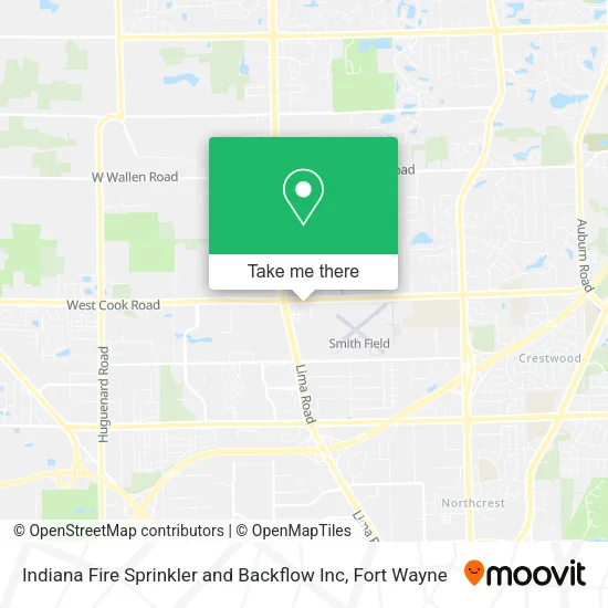 Indiana Fire Sprinkler and Backflow Inc map