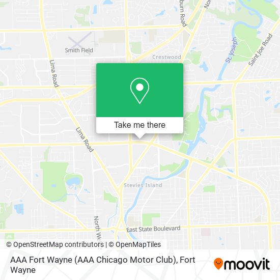 AAA Fort Wayne (AAA Chicago Motor Club) map