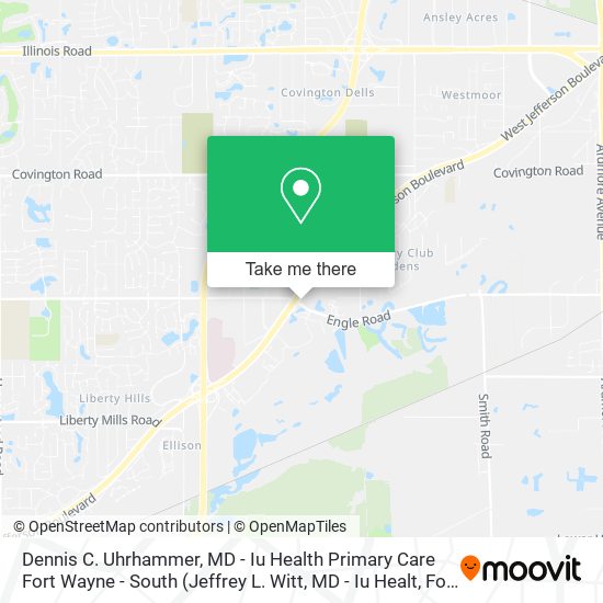 Dennis C. Uhrhammer, MD - Iu Health Primary Care Fort Wayne - South map