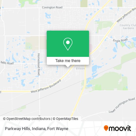 Parkway Hills, Indiana map