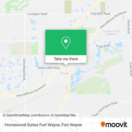 Homewood Suites Fort Wayne map