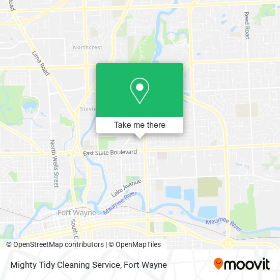 Mighty Tidy Cleaning Service map