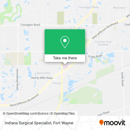 Mapa de Indiana Surgical Specialist