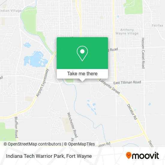 Indiana Tech Warrior Park map