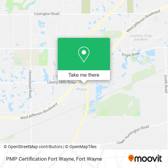 PMP Certification Fort Wayne map