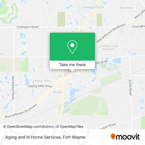 Aging and in Home Services map